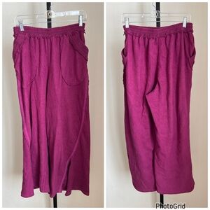 Free People Intimately Wide Leg Fushia Pants Small Lounge Cozy